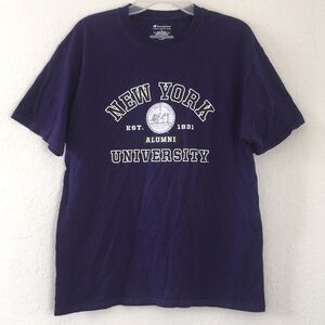 ✅Men Champion New York University Navy Shirt L